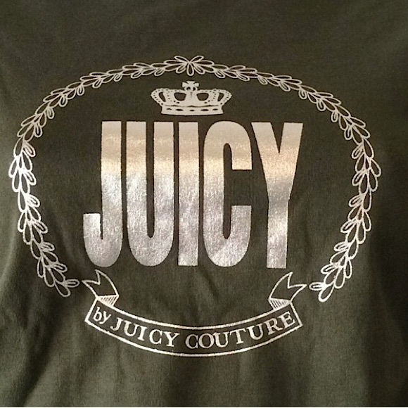 🆕🔥JUICY COUTURE GORGEOUS OLIVE GREEN&SILVER JC EMBLEM LONGSLEEVE SHIRT NWT!! - Picture 2 of 5